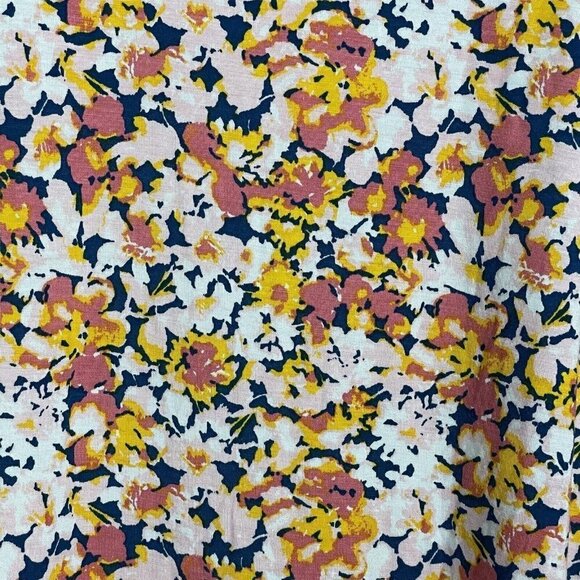 Lands End Cardigan Two Piece Set Floral Mauve Pink Yellow Size M - Picture 6 of 7